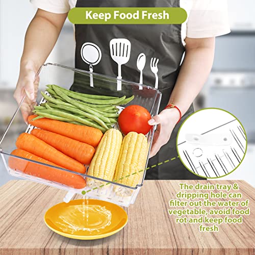 10 Pack Stackable Fridge Organizers and Storage Bins with Lids for Kitchen