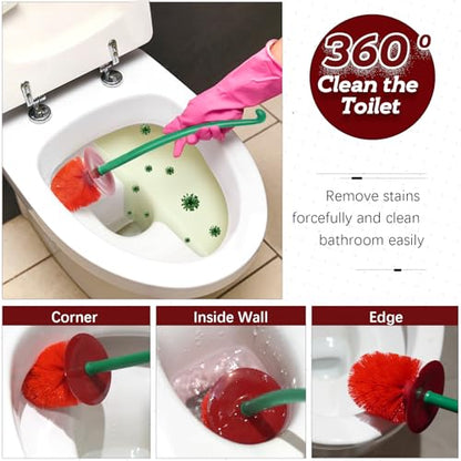 Creative Toilet Brush with Holder Bowl&Long Handle...