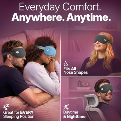 Eye Mask for Sleep with Ultimate Travel Case & Ear Plugs - DeepSpace™ Blackout Sleep Mask for Women Men, Side Sleeper Adjustable Eye Cover, Zero Eye Pressure, Memory Foam Eye Mask (Moon)
