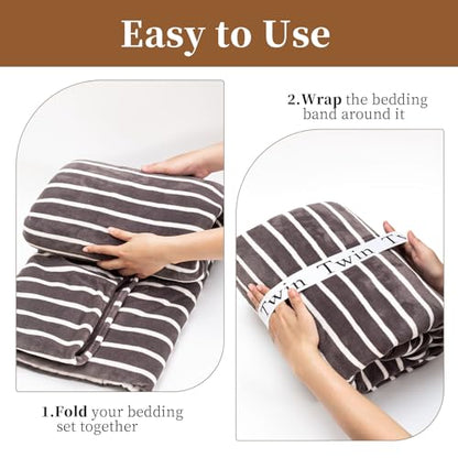 20PCS Bed Sheet Organizer Bands, Storage Labels and Sheet Keepers for Linen Closet - Elastic Bedding Straps for Foldable Bedsheet, Pillow Case, Duvet