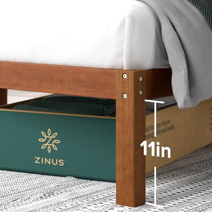 Zinus Leah Bamboo Platform Bed Frame with Headboard, Easy Assembly, Queen