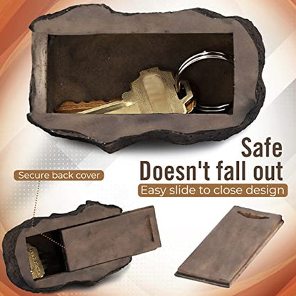 Hide a Key Outside Fake Rock - Looks & Feels like Real Stone - Safe for Outdoor Garden or Yard, Spare Key Storage, Weatherproof Key Holder, Blends with Landscaping by Rampro