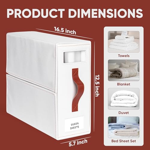 7Vine™ Pack of 3 Foldable Bed Sheet Organizer for Storage and Organization of Bedding Sheets – Premium Linen Closet Organizer with Window for Clothing, Bed Sheets, Blanket, Duvet Covers and Pillow