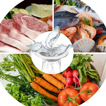 MR.SIGA Kitchen Sink Strainer, Stainless Steel Sink Drain Strainer, 3 Pack | Dishwasher safe sink strainer, outer diameter 4.4 inch/11.2cm, inner diameter 3 inch/7.6cm