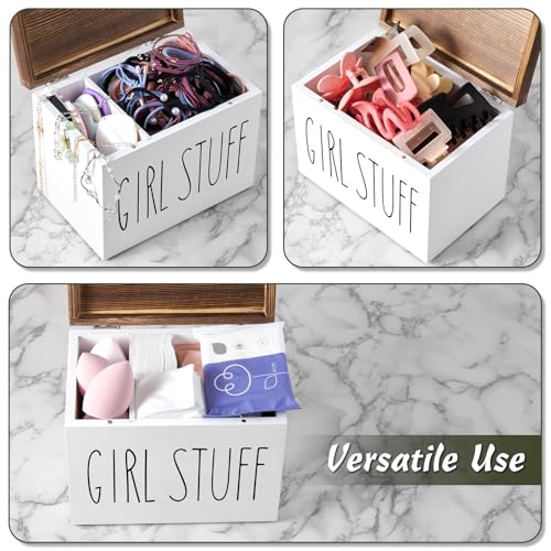 DRASTAR Tampon Holder for Bathroom, Feminine Product Organizer, Pad Organize Case with hinged lid, Shark Week Tampon Storage, Lady Stuff Box for Bathroom Accessories