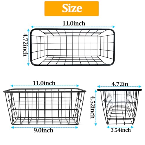 2 Set Adhesive Hanging Wall Basket Inside Cabinet Door Organizer,Wall Storage Basket-No Drilling Adhesive wall Basket for Cupboard Door,Space-Saving Small Hanging Baskets for Wall Mount Storage,Black