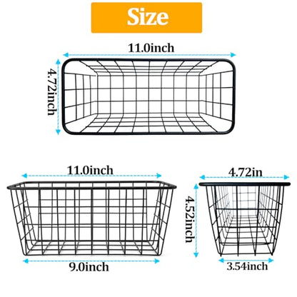 2 Set Adhesive Hanging Wall Basket Inside Cabinet Door Organizer,Wall Storage Basket-No Drilling Adhesive wall Basket for Cupboard Door,Space-Saving Small Hanging Baskets for Wall Mount Storage,Black