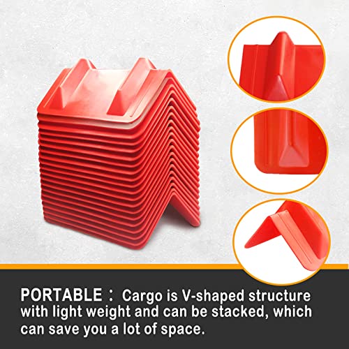 ENJ 20 Pack Flatbed Edge Protectors for Cargo Loads Corner Protectors Flatbed Used Together with Webbing to Protect Cargo, Red | Corner Protectors Flatbed Used Together with Webbing to Protect Cargo, Red