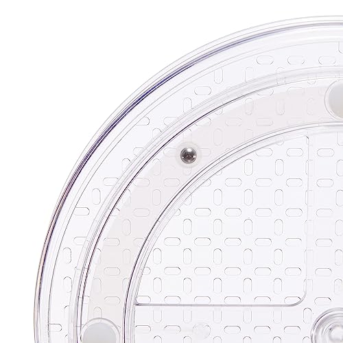 Amazon Basics Lazy Susan Turntable Organizer for Spices and Condiments, 9" Diameter, 2 Tier, Clear
