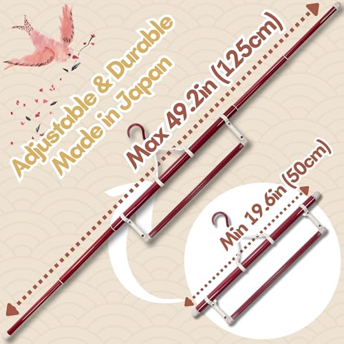 Japanese Kimono Hanger for Artistic Display - with Floral Folding Fan