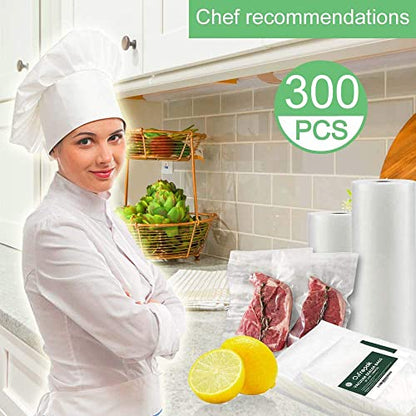 300ct Plus Quart 10"x13" Vacuum Sealer Bags BPA Free Food Storage PreCut