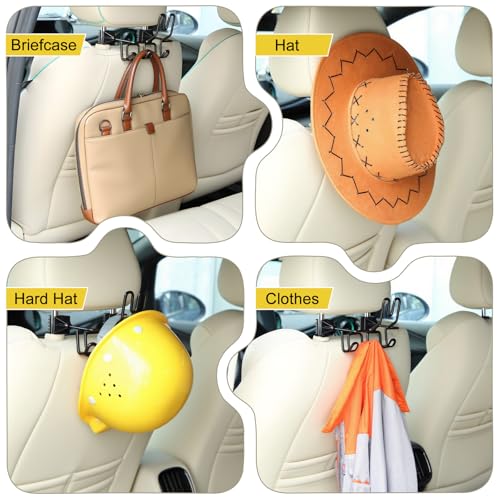 Hard Hat Holder for Truck Car Helmet Organizer, Triple Hooks, Black, 1 Pcs | Hard Hat Accessories, Car & Truck Cap, Jacket & Tool Bag Organizer, Safety Helmet Holder, Hook Rack, Work Gear Storage