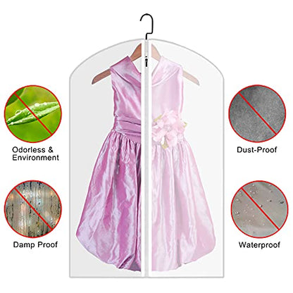 M MOACC Kids Garment Bags Little Girl Dress Bag Clear for Costume with Zipper Set of 5,Small