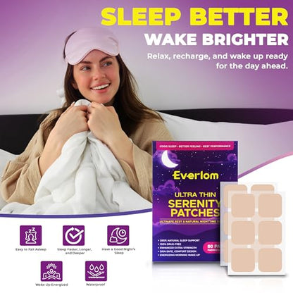 Sleep Patches for Adults Extra Strength: 60-Pack Melatonin Aid for Night Rest - Serenity Patches for Deep Sleeping Comfort - Perfect for Men Women 1 Box 01