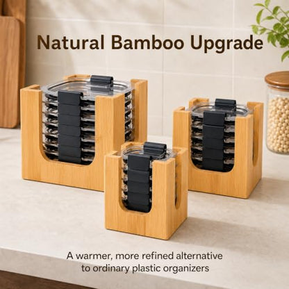 Bamboo Lid Organizer Rack for Rubbermaid Brillianc... (Natural Bamboo | Bamboo)
