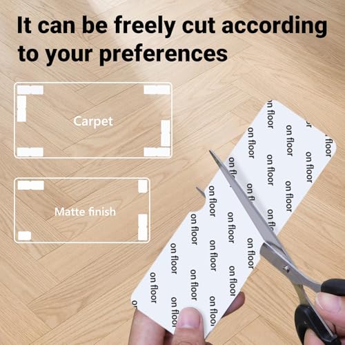 2×6 Inch Reusable Rug Grippers, Non Slip Rug Pad, Removable Rug Stickers for Wood Floor, Strong Adhesive Rug & Carpet Tape, No Damage for Hardwood & Laminate Floors(24PCS)