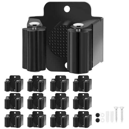 Broom Holder Wall Mount, 12PCS Broom Hanger Wall M... (12pack | Stainless Steel)