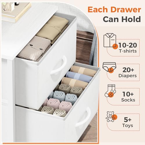 Nightstand Set of 2 with 2 Storage Drawers, 20" He... (White | Metal)