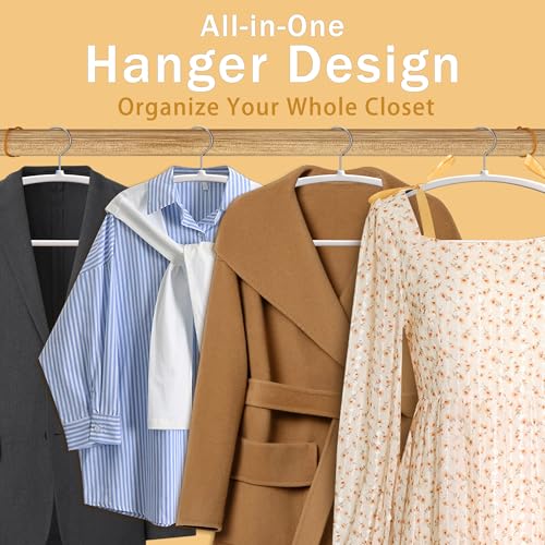 36 Pack Non-Slip Plastic Clothes Hangers with Rubber Pad for Coats | Plastic material, slim profile, 360° swivel metal hook, heavy duty, Closet/laundry use, for Coat, Suit, Shirt, Pant, Dress