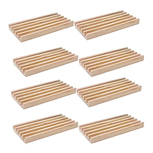 Wooden Domino Trays/Racks Set of 8 Mexican Train Domino Trays/Racks Double 12 Tiles Holders Rack Domino Tiles Holders Domino Wood Holder【 Dominoes not Included】