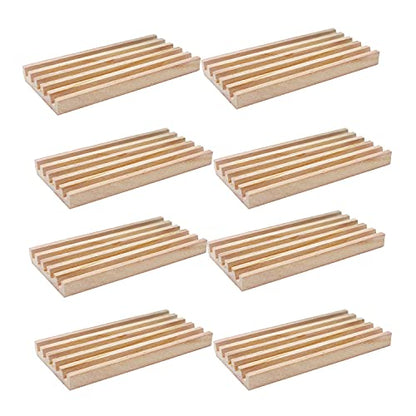 Wooden Domino Trays/Racks Set of 8 Mexican Train Domino Trays/Racks Double 12 Tiles Holders Rack Domino Tiles Holders Domino Wood Holder【 Dominoes not Included】