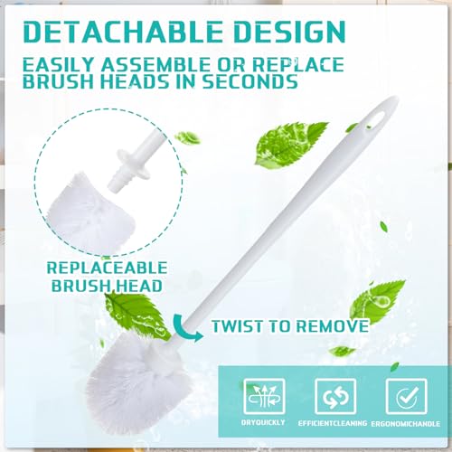 Tioncy 15 Pcs 14.2 Inch Toilet Brush Commercial Heavy Duty Toilet Bowl Cleaning Scrub Long Scrubber for Bathroom Cleaning Supplies