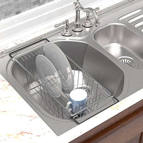 Simple Houseware Stainless Over Sink Counter Top Dish Drainer Drying Rack