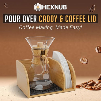 Pour Over Caddy with Lid for Chemex Bodum Cosori C... (Black-1)