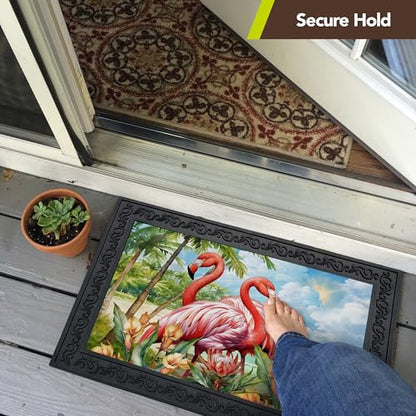 Briarwood Lane Outdoor Rubber Doormat Tray Floral Design