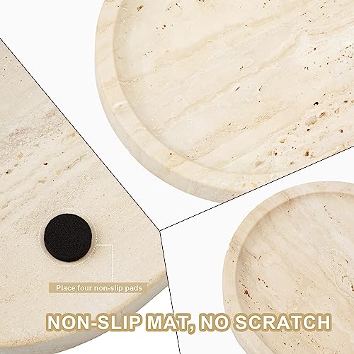 Italian Travertine Tray, 12"x6" Vanity Decorative Marble Tray for Countertop, Catchall Tray for Perfume, Candles, Jewelry Dish Tray