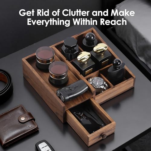 Bathroom Counter Organizer, Cologne Organizer for Men, Desk Storage | Perfume Organizer, Cologne Stand, Dresser Organizer, Mens Bathroom Decor, Men Gifts, Adjustable Partition