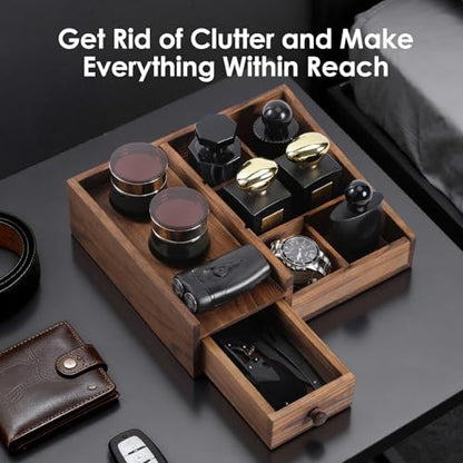 Bathroom Counter Organizer, Cologne Organizer for Men, Desk Storage | Perfume Organizer, Cologne Stand, Dresser Organizer, Mens Bathroom Decor, Men Gifts, Adjustable Partition