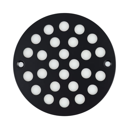 4 Inch Screw-in Round Shower Drain Cover Replacement Floor Drainer with Screws (Black) | Replacement Floor Drainer with Screws, 304 stainless steel drain grill filters debris, fits most household shower drains