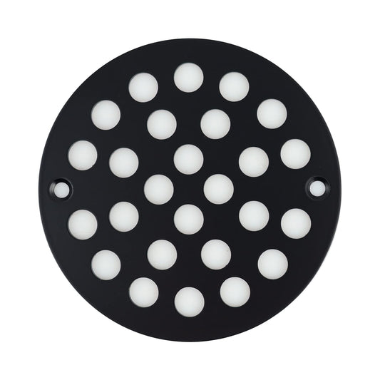 4 Inch Screw-in Round Shower Drain Cover Replacement Floor Drainer with Screws (Black) | Replacement Floor Drainer with Screws, 304 stainless steel drain grill filters debris, fits most household shower drains