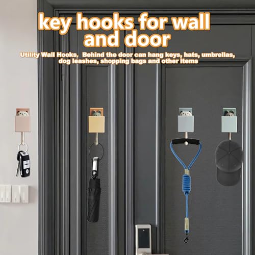 4Pcs Cute Self Adhesive Wall Hooks for Coat,Towel,Key,Scarf, Hat | Heavy Duty Wall Hooks for Hanging,Waterproof,Kawaii Room Decorative Cat Hook for Bathroom,Bedroom,Tiles, Glass Door or Mirror