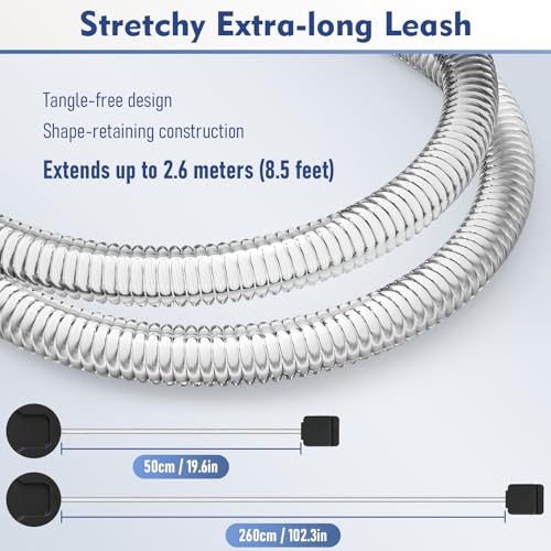 8.5Ft 4 Pcs Magnetic Remote Control Holder, Stretchy Remote Control Tether Wall Mount with Leash and Strong Double N52 Magnets for TV/AC/Light/Fan, Home & RV Organizer Supply