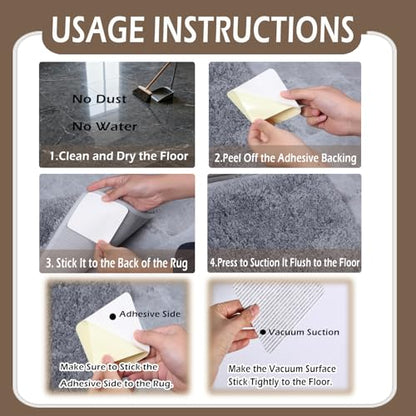 Anti Slip Carpet Grips 8 Pcs Vacuum Technology Carpet Gripper for Hardwood Floors Anti Curling Rug Pad Grippers Washable Keep Corners Flat
