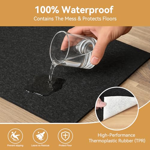 Deep Dream 1/4" Thick Felt and Natural Rubber Backing Rug Pad - Non Slip Carpet Gripper for 8 x 10 Ft Area Rugs - Protective Cushioned Pads for All Floors