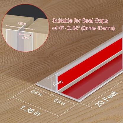 T-Shaped Silicone Door Weather Stripping, Clear, 1.38" W x 20 ft | T-shaped design helps the seal stay in place on door frames while reducing drafts, energy loss, and outside noise