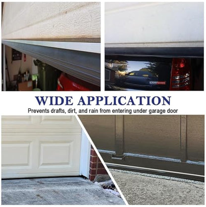 Garage Door Bottom Seal, 5/16" T-End, 4" Wide Weather Stripping, 10 ft | Helps block drafts, dust, leaves and rain; includes 2 end plugs