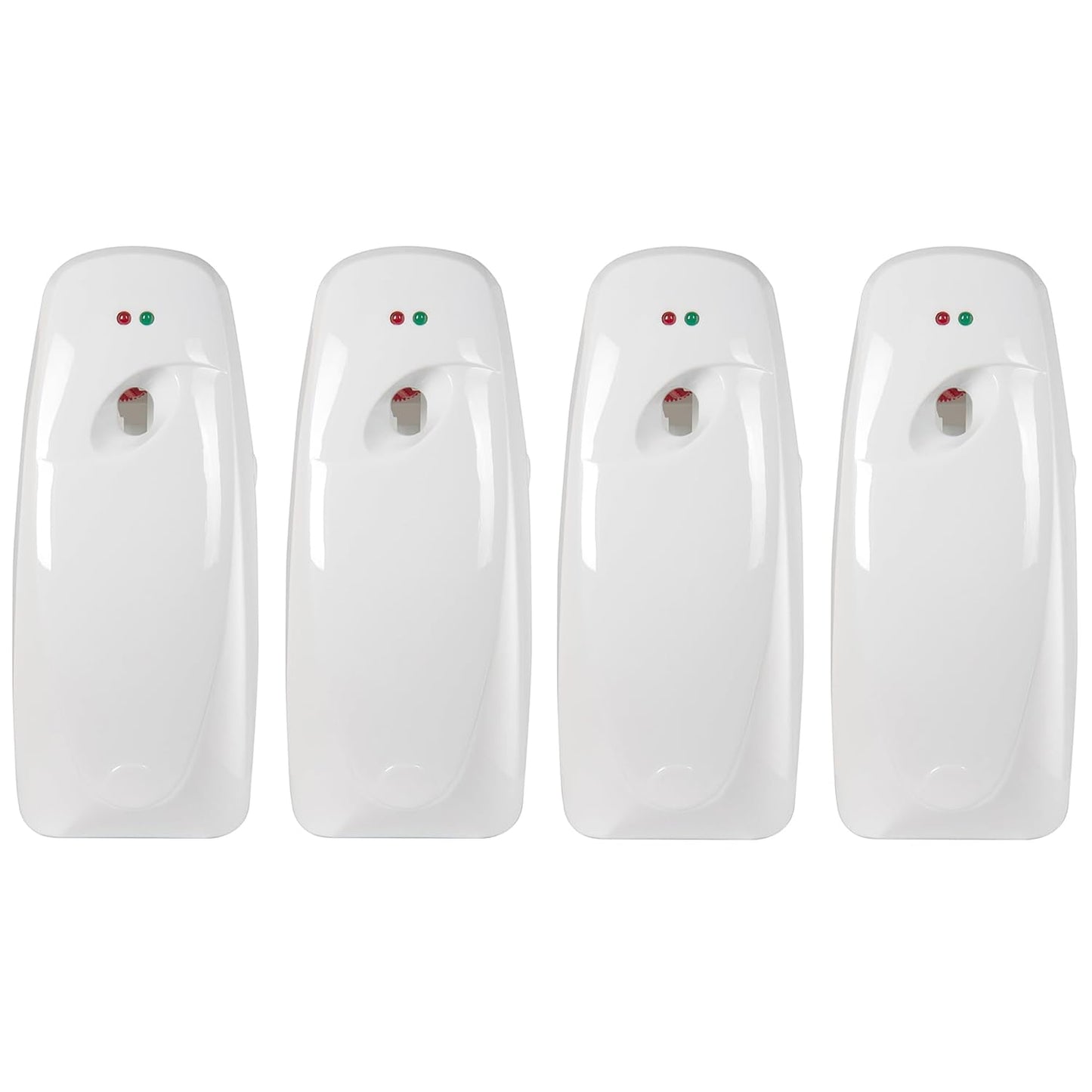 Automatic Air Freshener Spray Dispenser (4-Pack) Wall Mounted or Free Standing, Commercial and Home Use, Multiple Time Scent/Mist Release Settings for Room/Bathroom Sprayer (White)