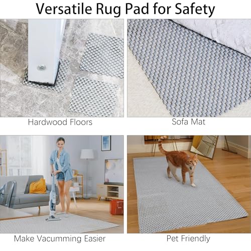 Non-Slip Mat Area Rug Pad Anti Slip Gripper Roll Rubber Matting Waterproof Floor Mat PVC Shelf Drawer Liner for Home, Office, Cars, Caravans (Gray, 30 x 200 cm)