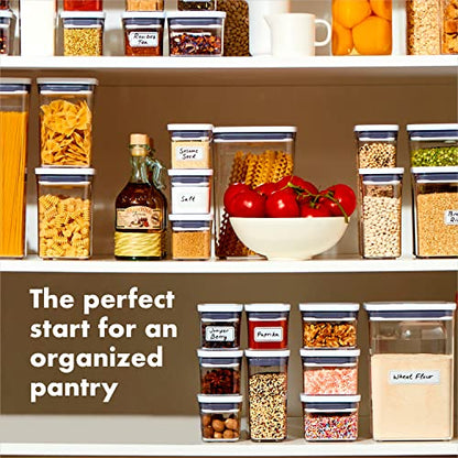 OXO Good Grips POP Airtight Food Storage Containers for Pantry, 5-Piece Set | Airtight Seal, Push-Button Open and Close, Stackable, Multiple Size Containers for Cereal, Flour, Sugar Storage