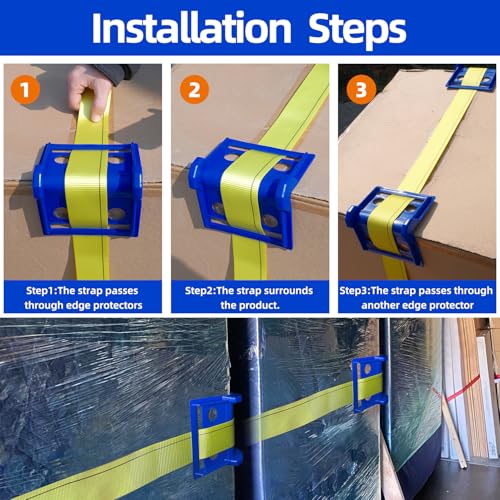 24pcs Flatbed Cargo Edge Corner Protectors Strap Corner Protectors Fit for 4'' Winch Ratchet Straps To Protect Cargo and Straps