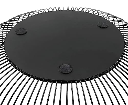 Fruit Bowl for Kitchen Counter, Black Wire Fruit Bowl, Metal Countertop Fruit Basket, 11 Inches Round Holder for Lemon, Banana, Candy, Snack in Office (Round C)