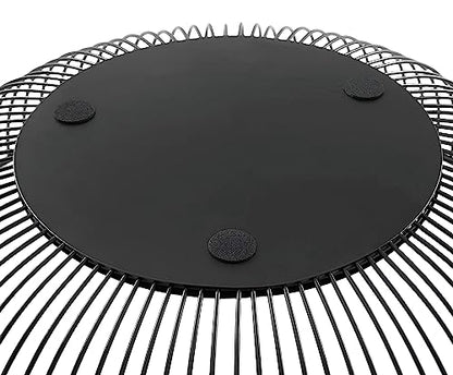 Fruit Bowl for Kitchen Counter, Black Wire Fruit Bowl, Metal Countertop Fruit Basket, 11 Inches Round Holder for Lemon, Banana, Candy, Snack in Office (Round C)