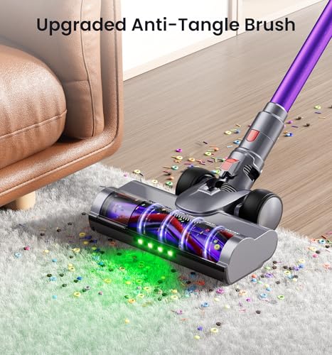 90Mins Cordless Vacuum Cleaner,Upgraded 650W 55KPA Cordless Stick Vacuum with Smart Display,1.8L Cup,V-Shaped Anti-Tangle Brush,Wall Mount Charging,Self-Standing Vacuum Cleaners for Home,Floor,Carpet