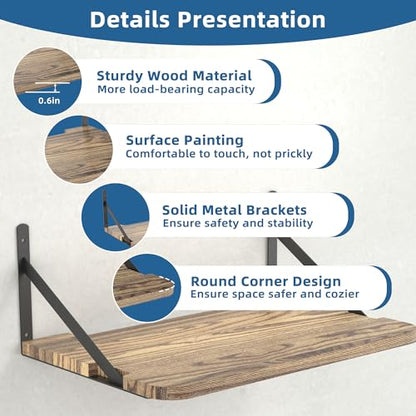 Projector Shelf for Wall Mount, 16.5" × 11", Holds Up to 25lbs, White | Solid Wood, Long-Lasting, Floating Shelf for Router, TV Cable Box, Game Console, DVD Player, Modem