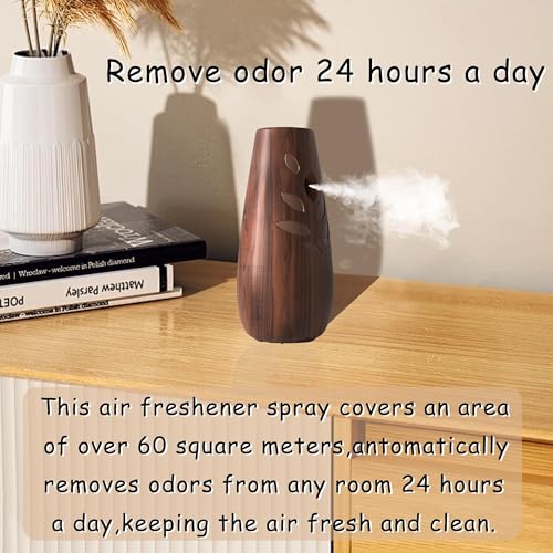 Automatic Spray Dispenser,(2-Pack) Adjustable Air Freshener Dispenser, Wall Mounted or Standing Aerosol Sprayer for Living Room Bathroom Bedroom Hotel Office Commercial Place (Dark Wood)