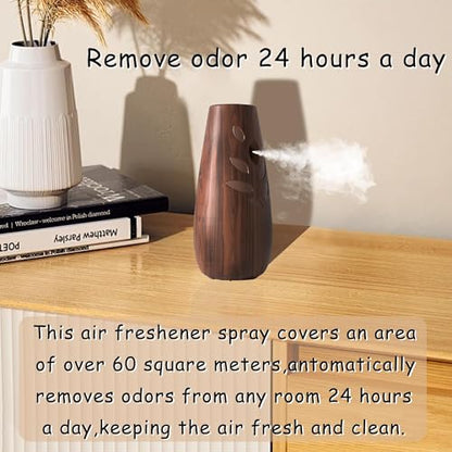 Automatic Spray Dispenser,(2-Pack) Adjustable Air Freshener Dispenser, Wall Mounted or Standing Aerosol Sprayer for Living Room Bathroom Bedroom Hotel Office Commercial Place (Dark Wood)